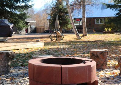 Office and firepit and bbq area